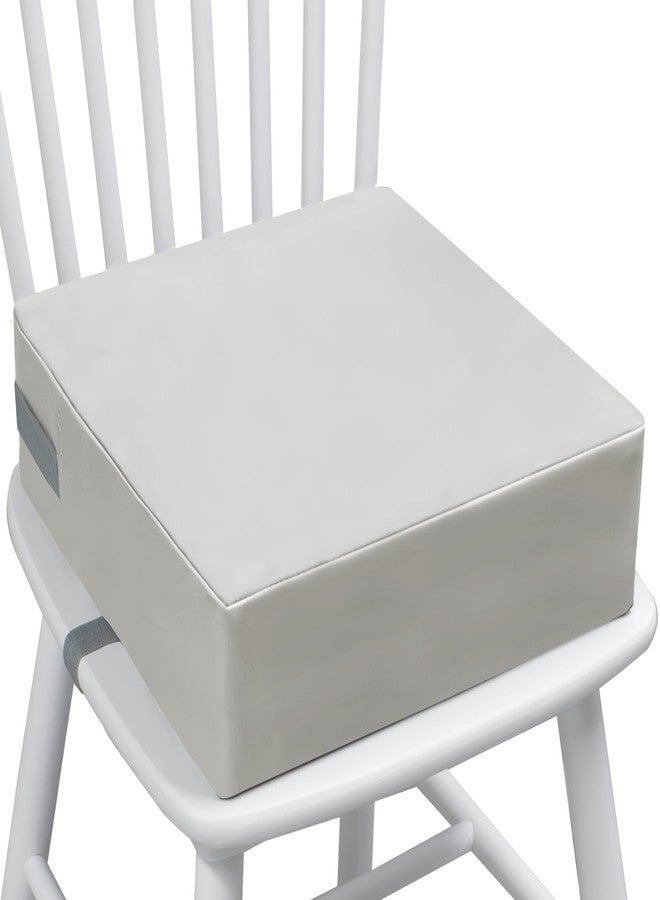 Eiury Toddler Booster Seat Dining Table Kitchen Chair, Waterproof Anti-Scratch PU Cushion, Non-Slip Bottom, Adjustable Buckle Straps, Easy Clean Portable Seat Cushion (Light Gray) - Image 1